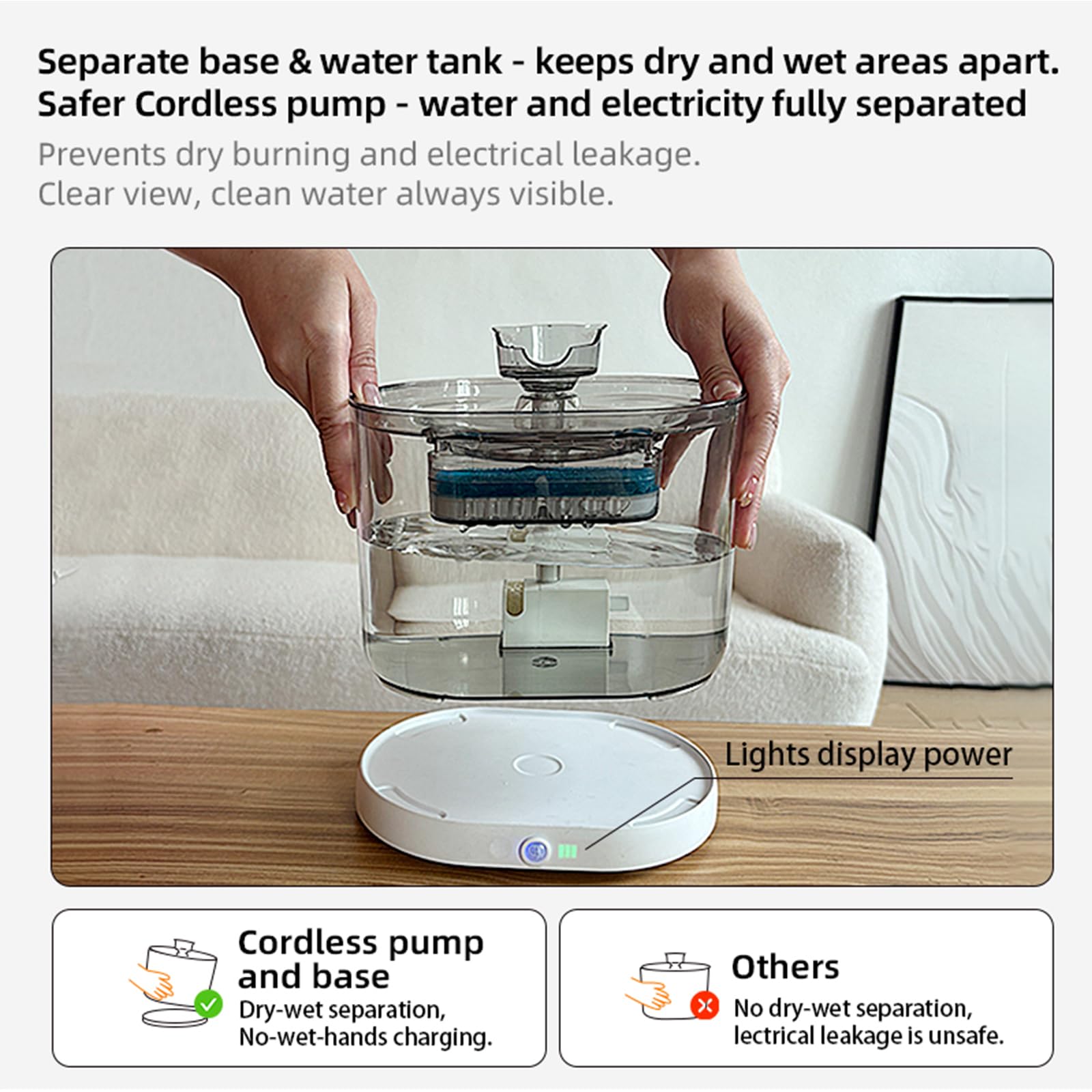 PGID battery-operated design allows use indoors and outdoors without cords.