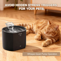 PGID cat fountain showing flowing water to entice drinking