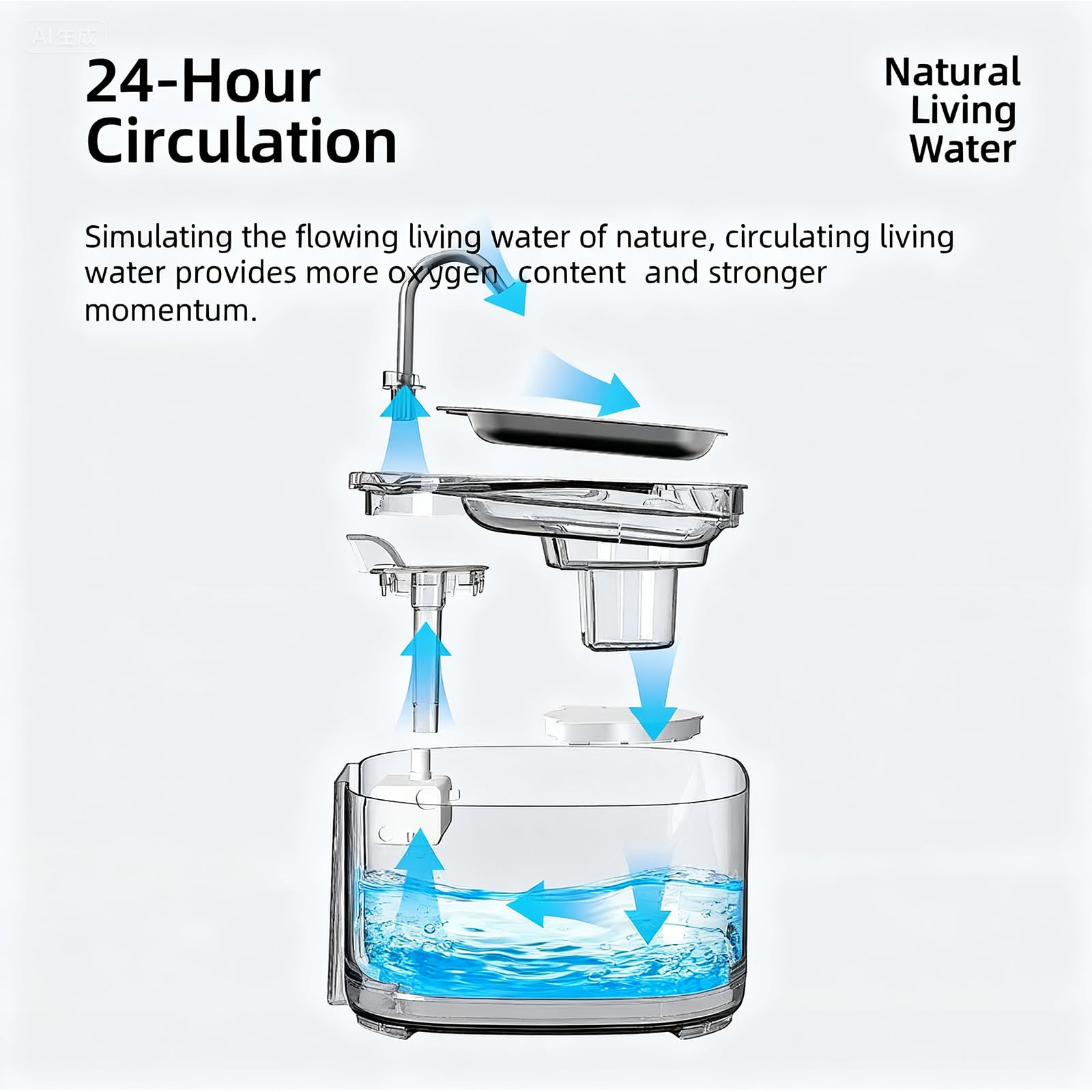 PGID cat water fountain travel-friendly design for on-the-go hydration