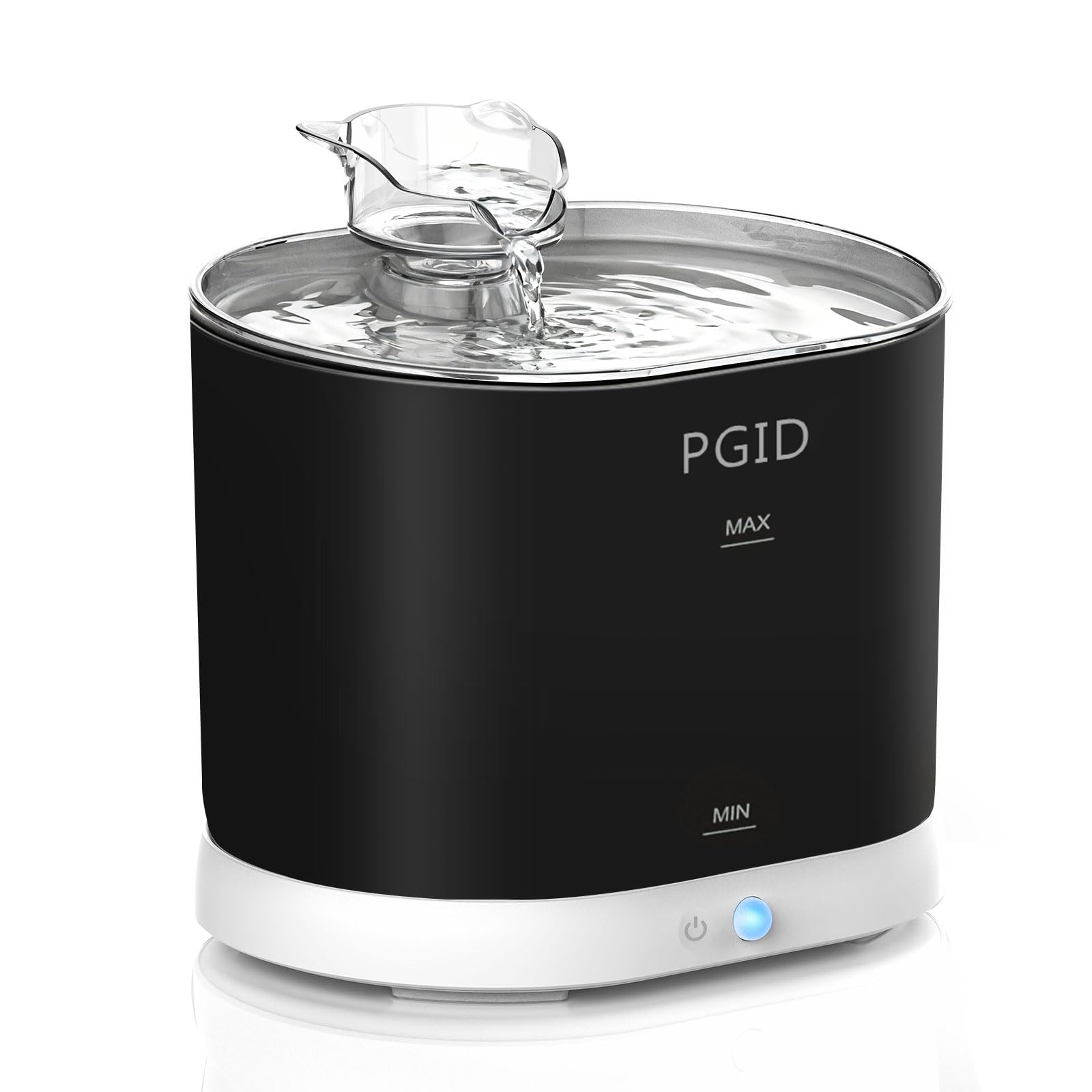 PGID cordless cat water fountain shown in a living room for flexible hydration.