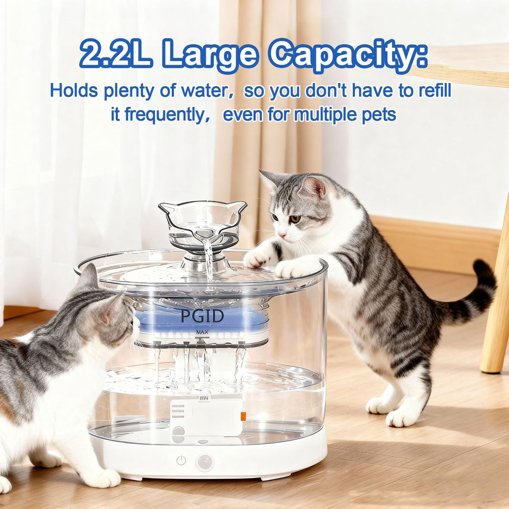 PGID plastic water tank with 5-layer filtration keeps water clean and easy to refresh.