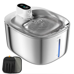 PGID wireless cat water fountain front view highlighting cordless drinking flexibility.