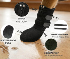 Phaechild waterproof dog shoes protect paws on wet or snowy surfaces.