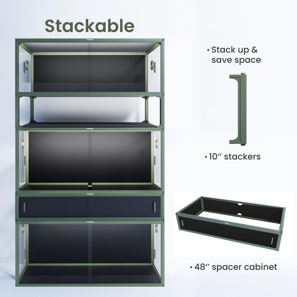 Phailozoo front-opening design enables quick cleaning and feeding sessions.