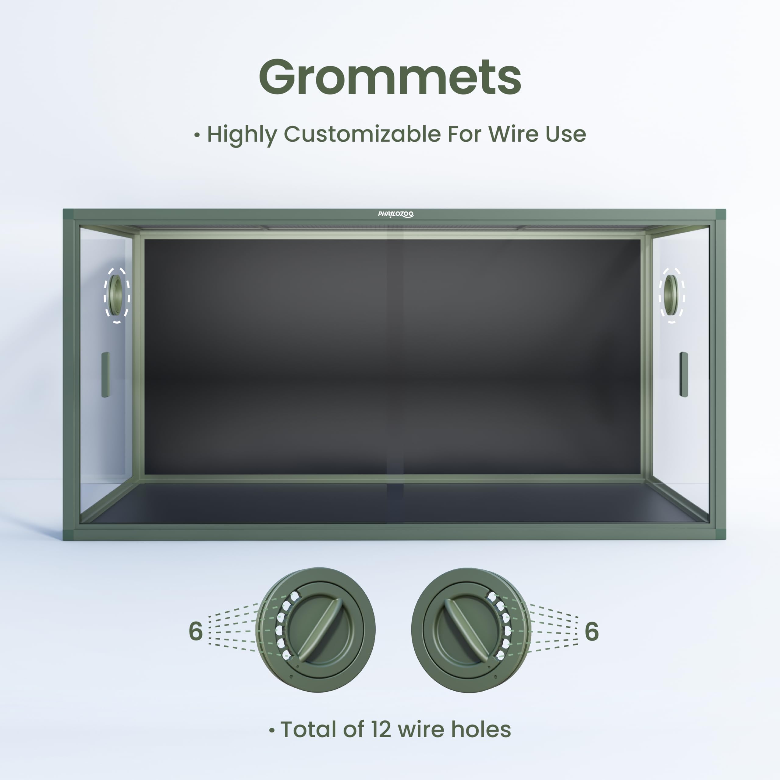 Phailozoo screen-top provides ventilation while maintaining essential temps for reptiles.
