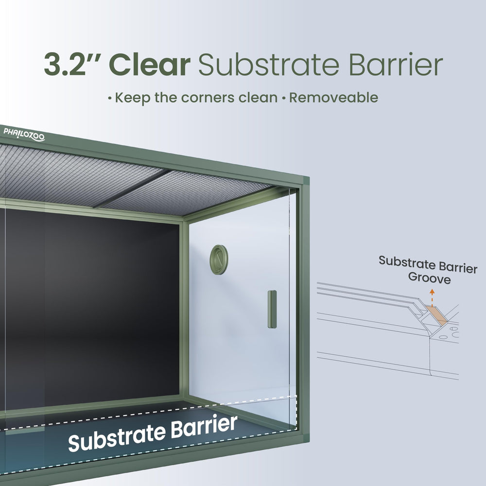Phailozoo substrate barrier keeps substrate in place for tidier enclosures.
