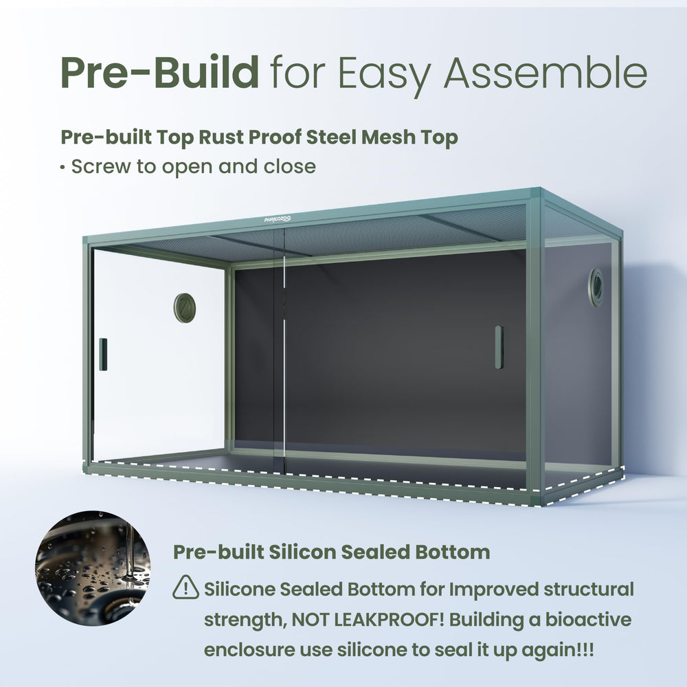 Phailozoo tempered glass door close-up shows durability and scratch resistance.