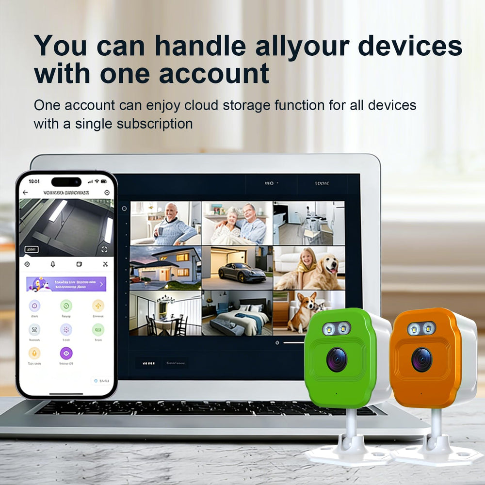 PHANSATIM indoor camera with two-way audio and siren enables real-time communication.