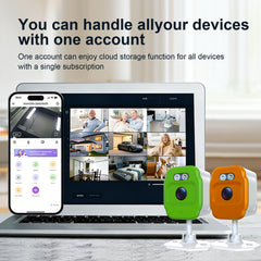 PHANSATIM indoor camera with two-way audio and siren enables real-time communication.