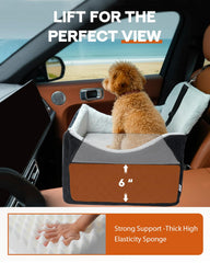 PHCOHIDO dog car seat booster cushion close-up shows high-density foam smoothing road bumps