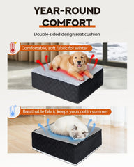 PHCOHIDO dog car seat booster side pocket open for convenient treat and toy storage