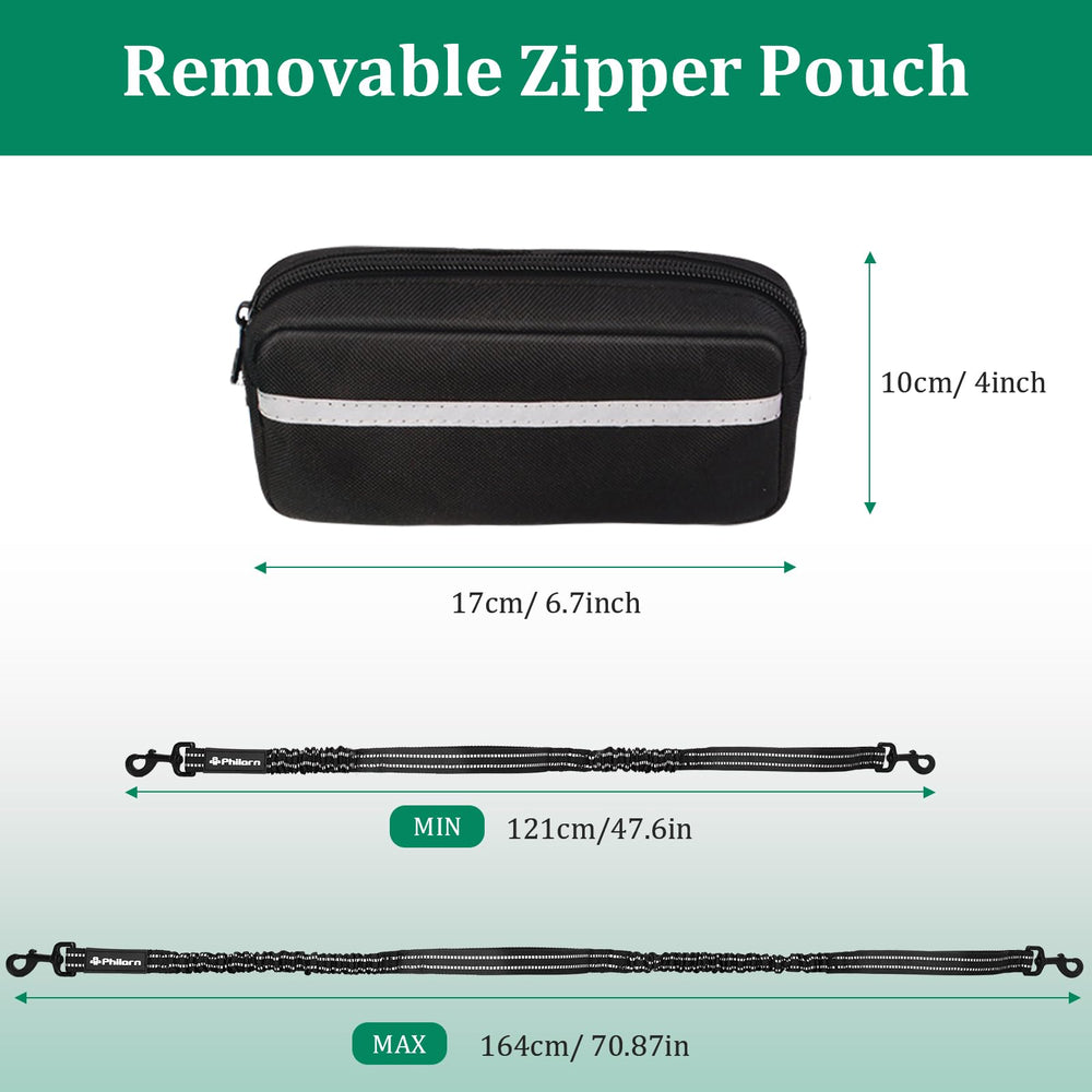Philorn adjustable waist belt supports comfortable two-dog walks with customizable fit