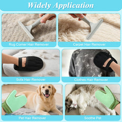 PHILORN double-sided silicone gloves gently groom pets while removing loose fur