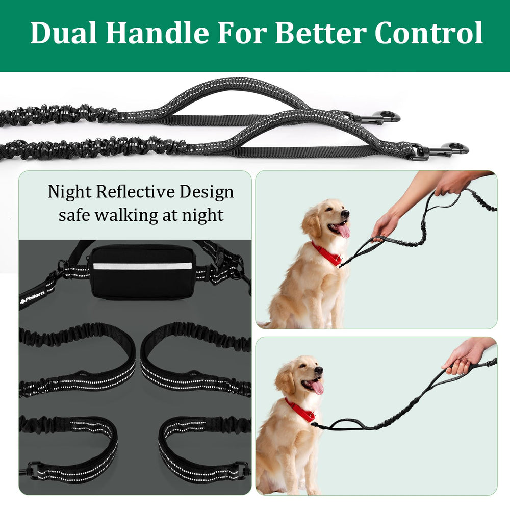 Philorn dog leash features reflective stitching for safer night walks