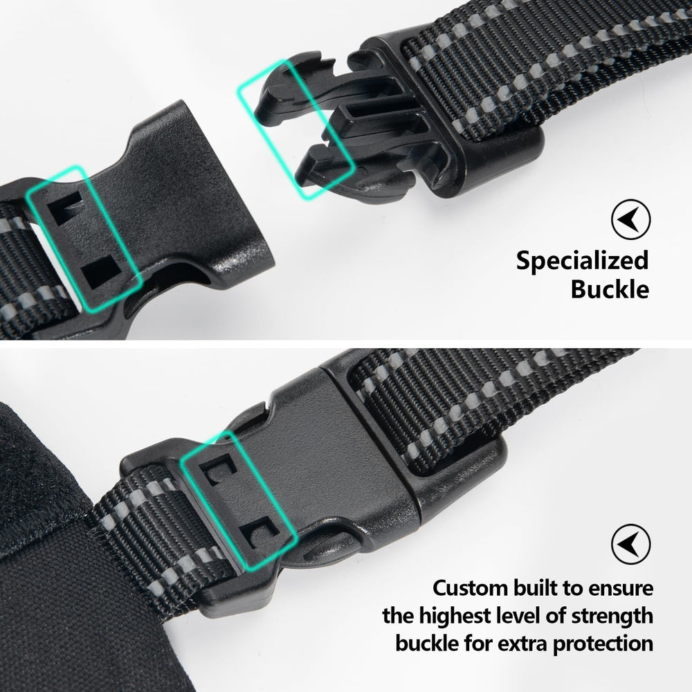 PHOEPET metal leash hooks on harness for attach options