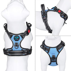 PHOEPET No Pull harness back view highlights secure fit and control.