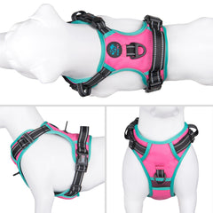 PHOEPET no-pull harness chest snap closures for secure front attachment.