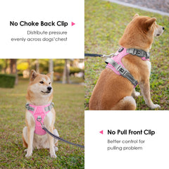 PHOEPET No Pull Harness with quick-release buckles for easy one-person on/off.