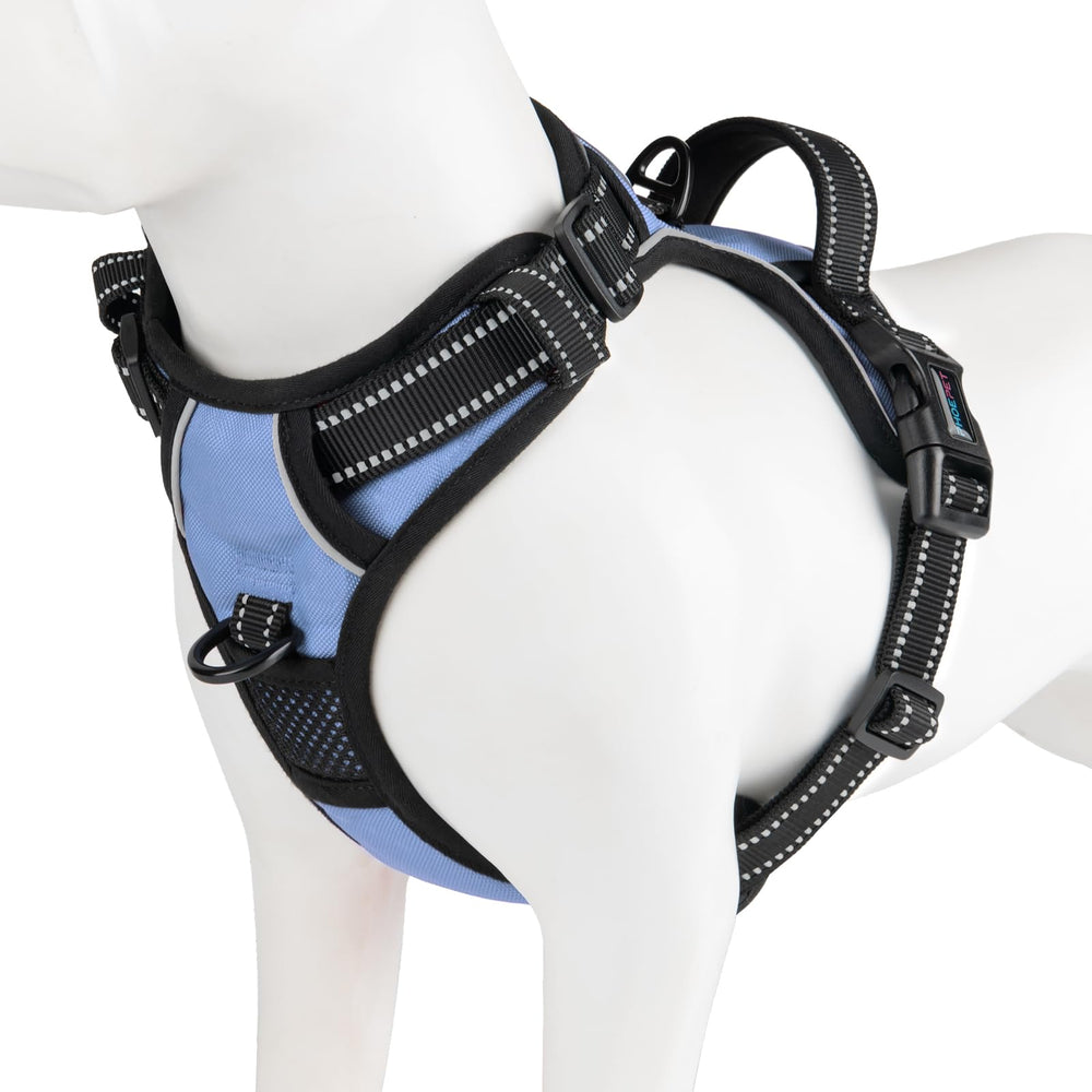 PHOEPET No Pull Harness over-head design for quick, easy on-off use.