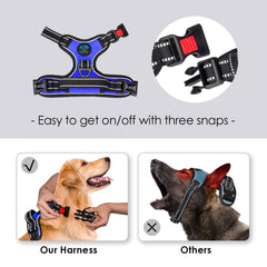 PHOEPET No Pull Harness reflective strips boost visibility at night