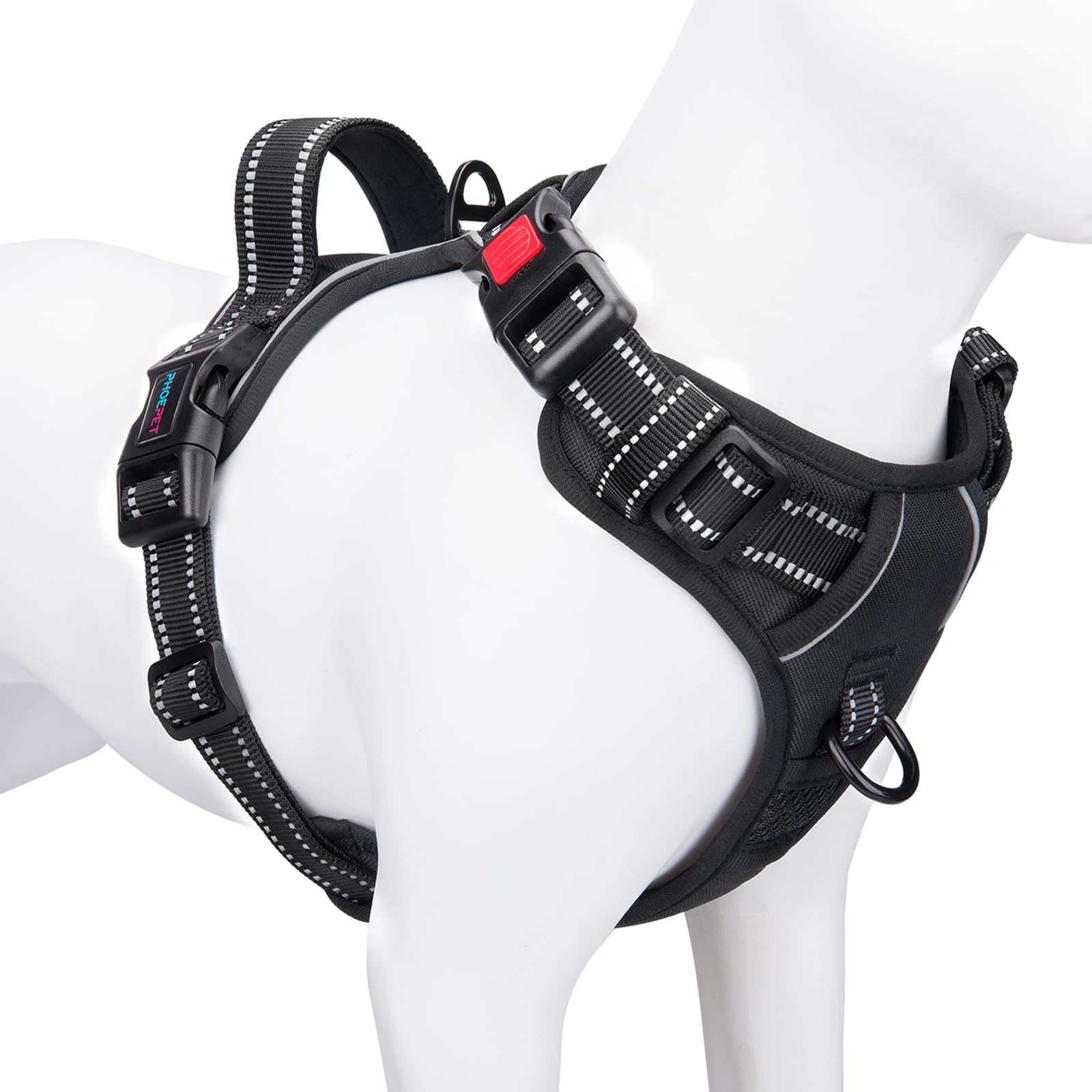 PHOEPET Reflective Harness enhances night visibility for safer walks.