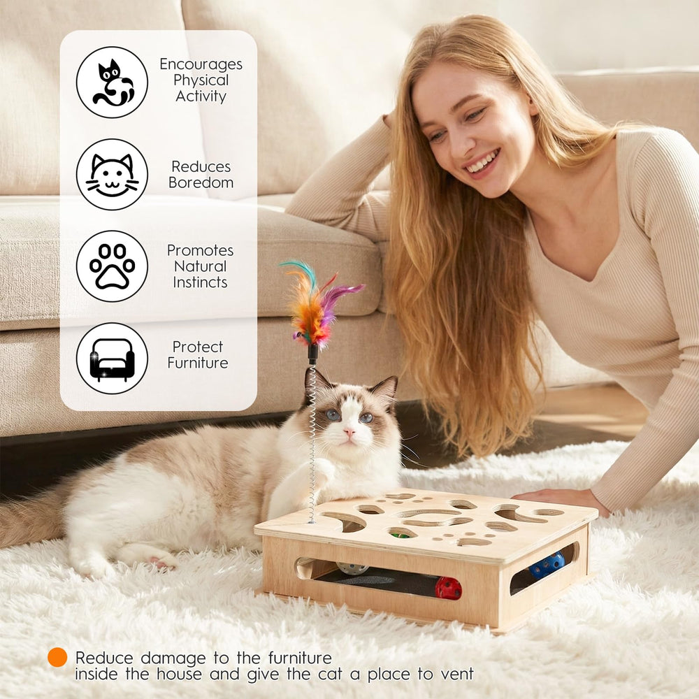 PHOEXXIX wooden surface provides furniture protection by redirecting scratching behavior