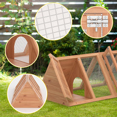 Phonjoroo Rabbit Hutch running cage wooden design promotes ventilation and movement