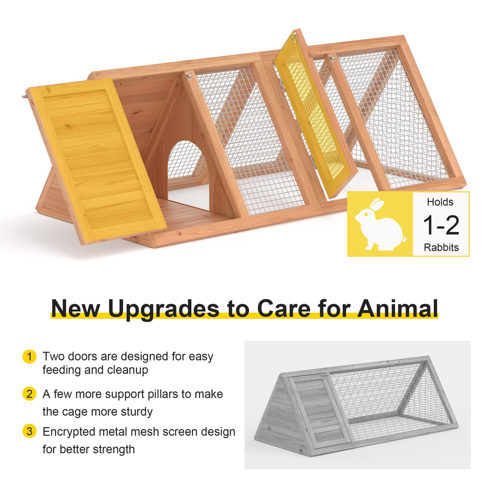 Phonjoroo Rabbit Hutch two-door design for easy feeding and cleaning