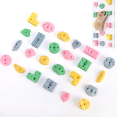 PHSSHOP hamster climbing wall assembly showing colorful blocks to boost exercise