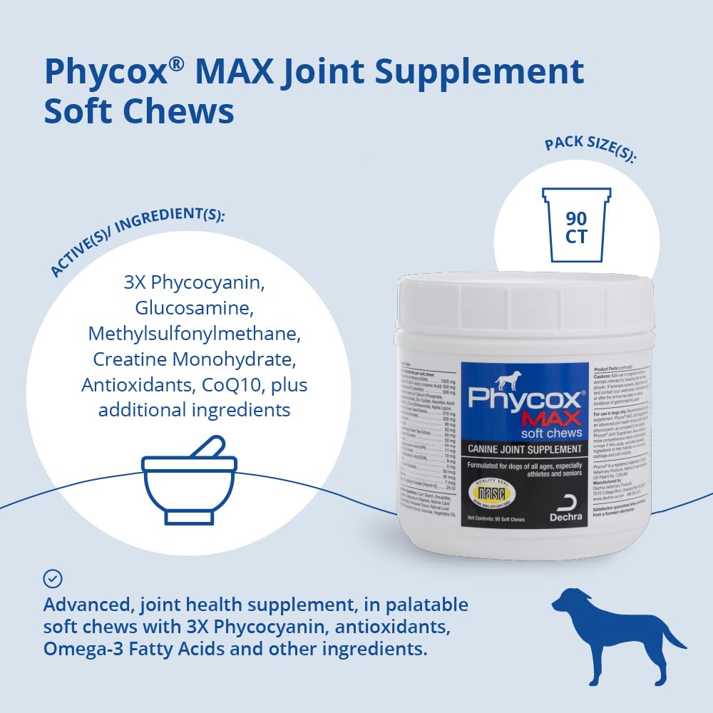 Phycox MAX soft chews texture closeup shows chewy texture for easy dosing.