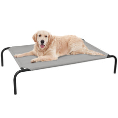 PHYEX elevated dog bed assembly shows easy setup and a sturdy frame for long-lasting use.