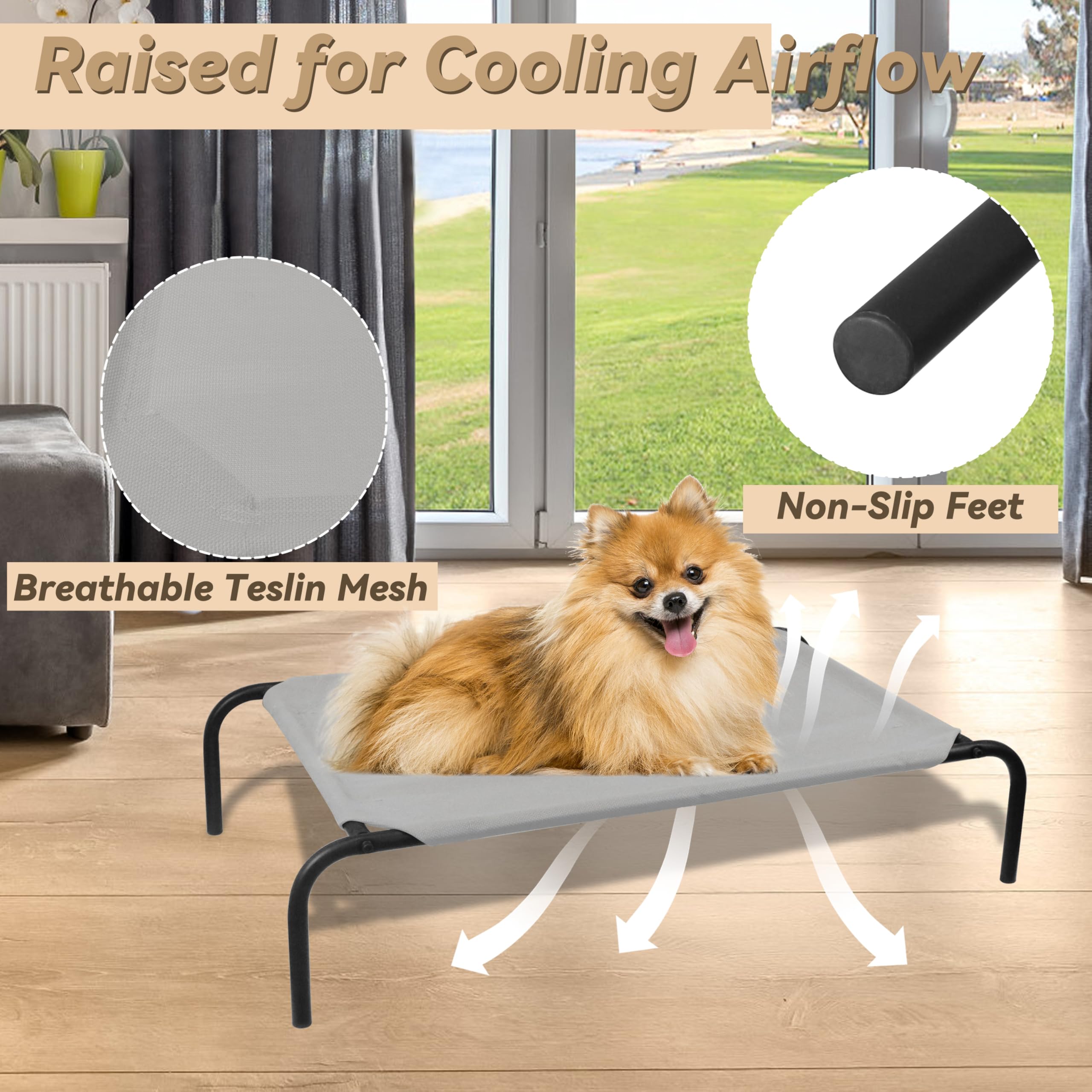 PHYEX cot features breathable mesh for comfortable airflow.