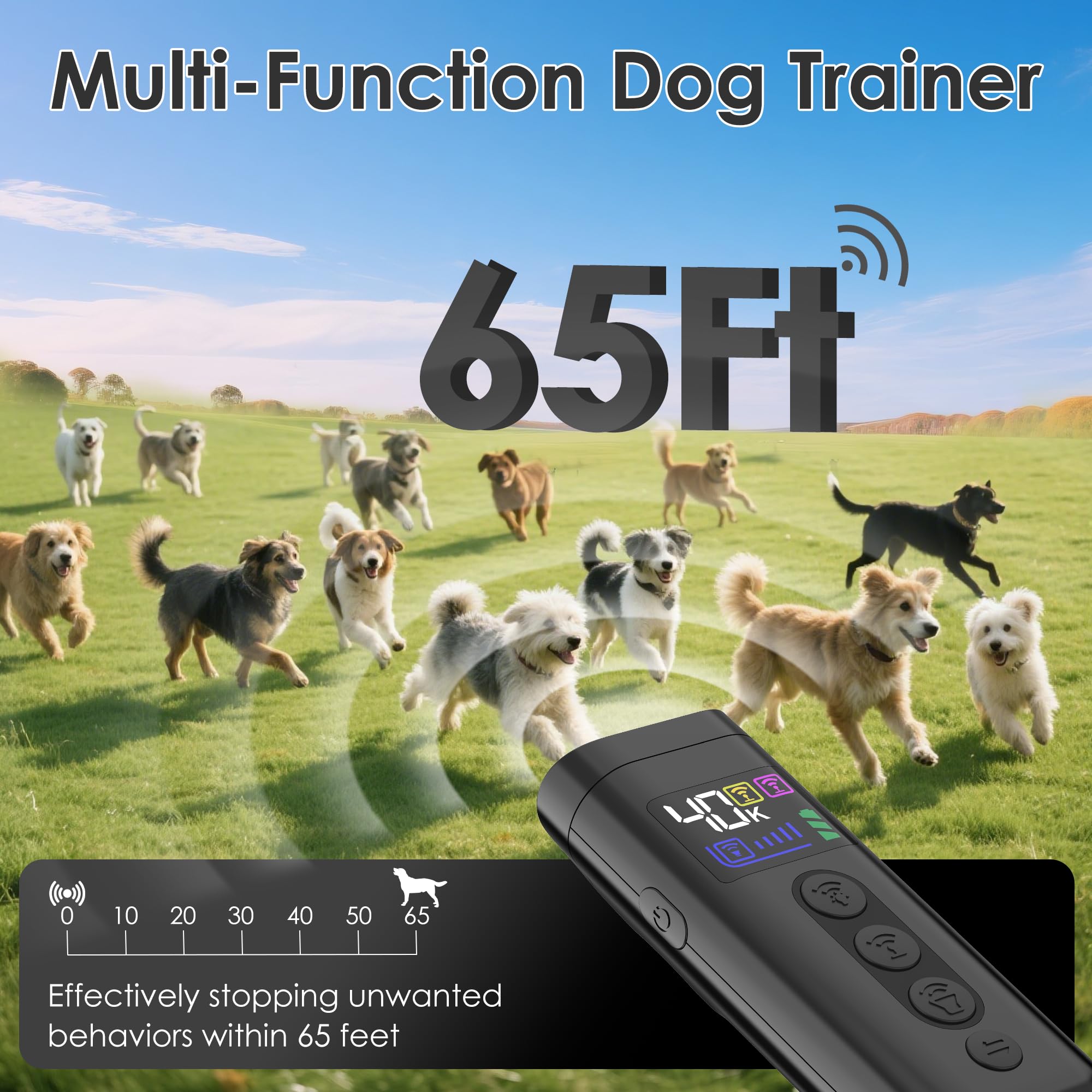 Phzibor three frequency ultrasonic signals adapt to dog sizes