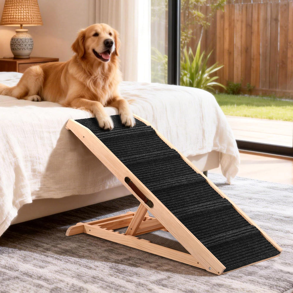 PiChongspace 43-inch dog ramp with landing platform for gentle access to beds