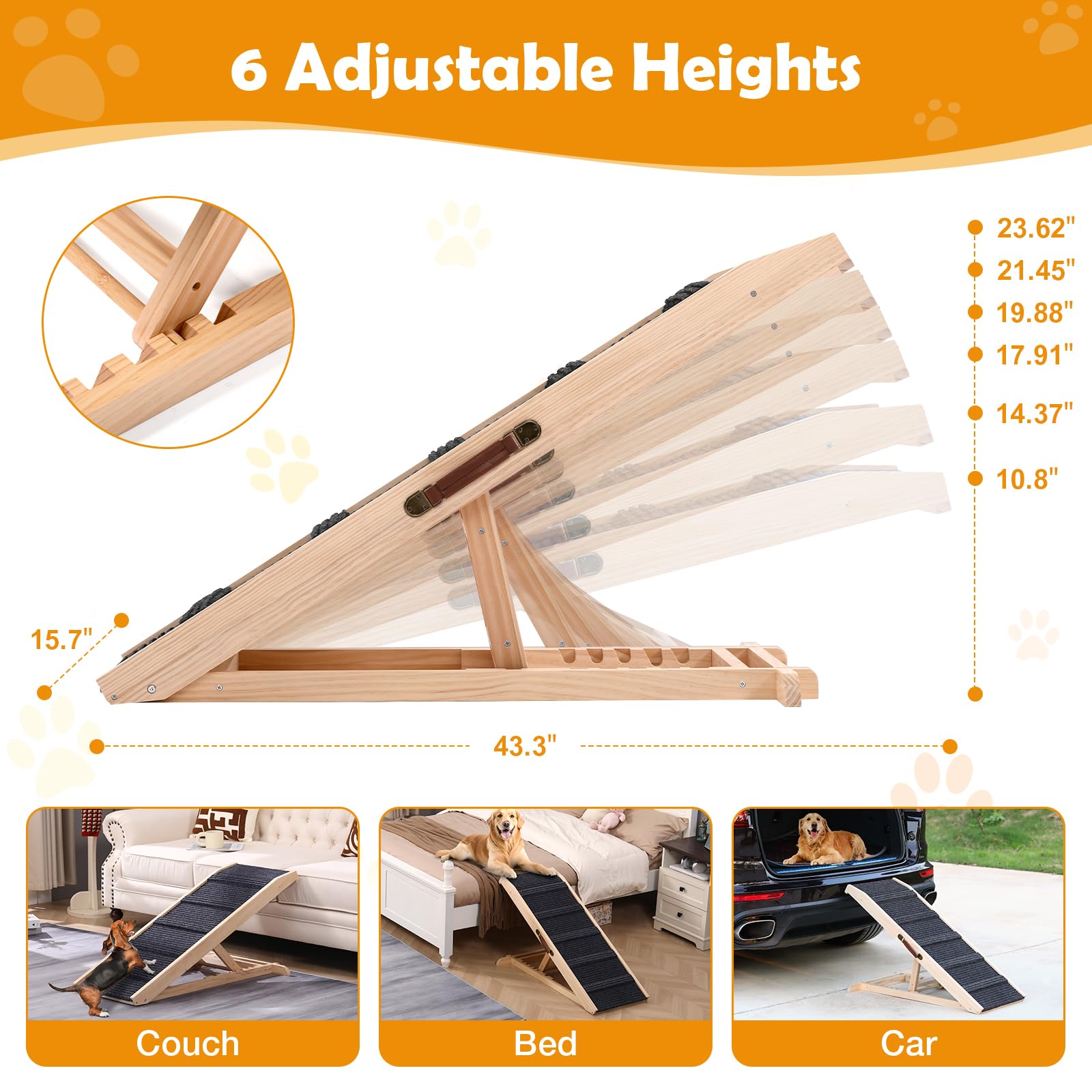 PiChongspace non-slip fabric surface with grooves and crossbars for secure paw grip