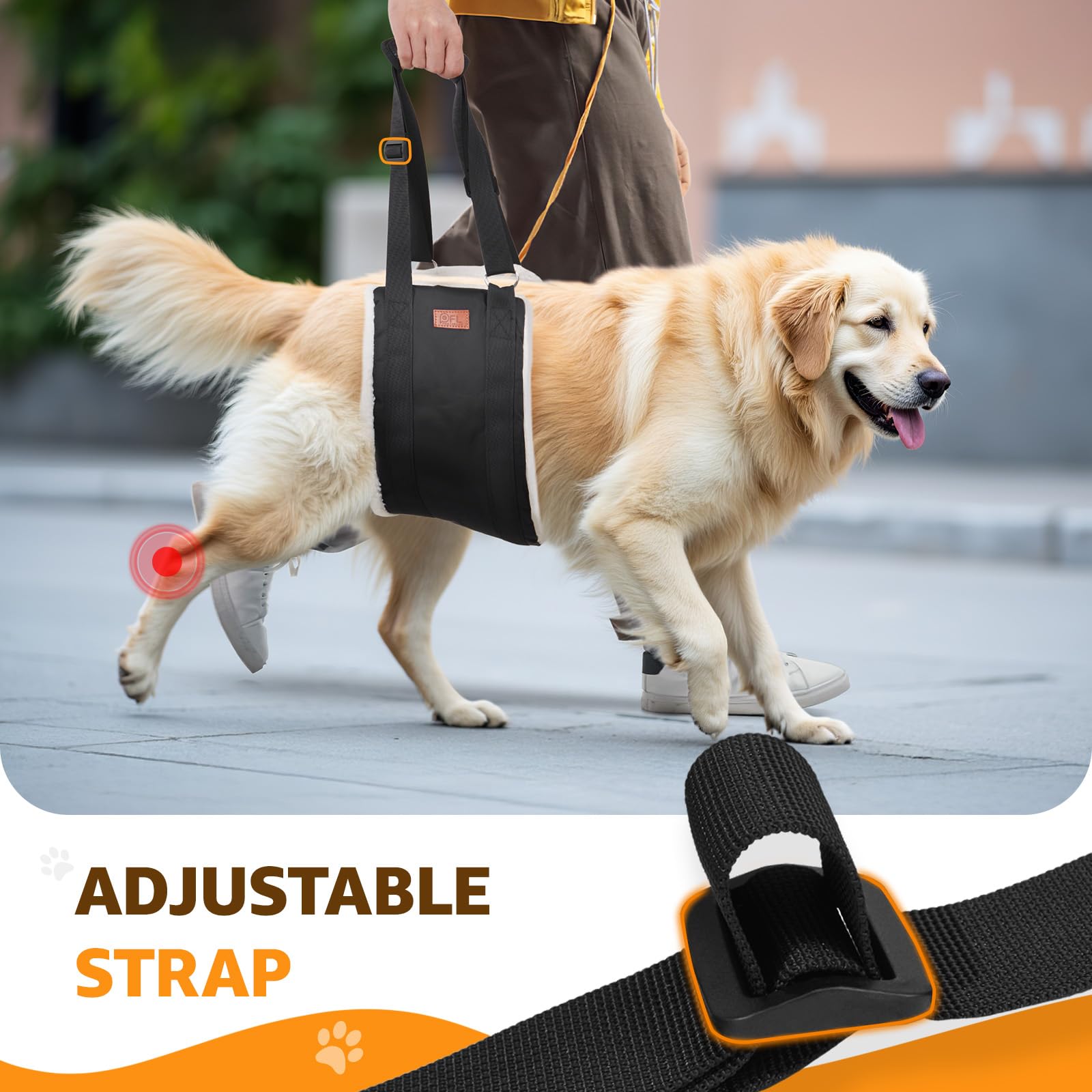 PICK FOR LIFE adjustable length strap 52-76 inches fits different dogs