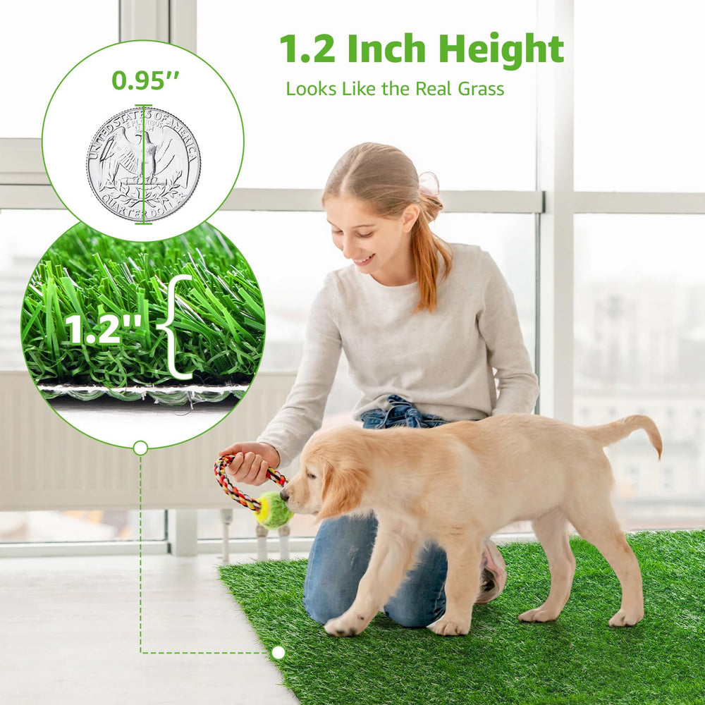 PICK FOR LIFE dog grass pee pad multi-use setup on indoor/outdoor surfaces.