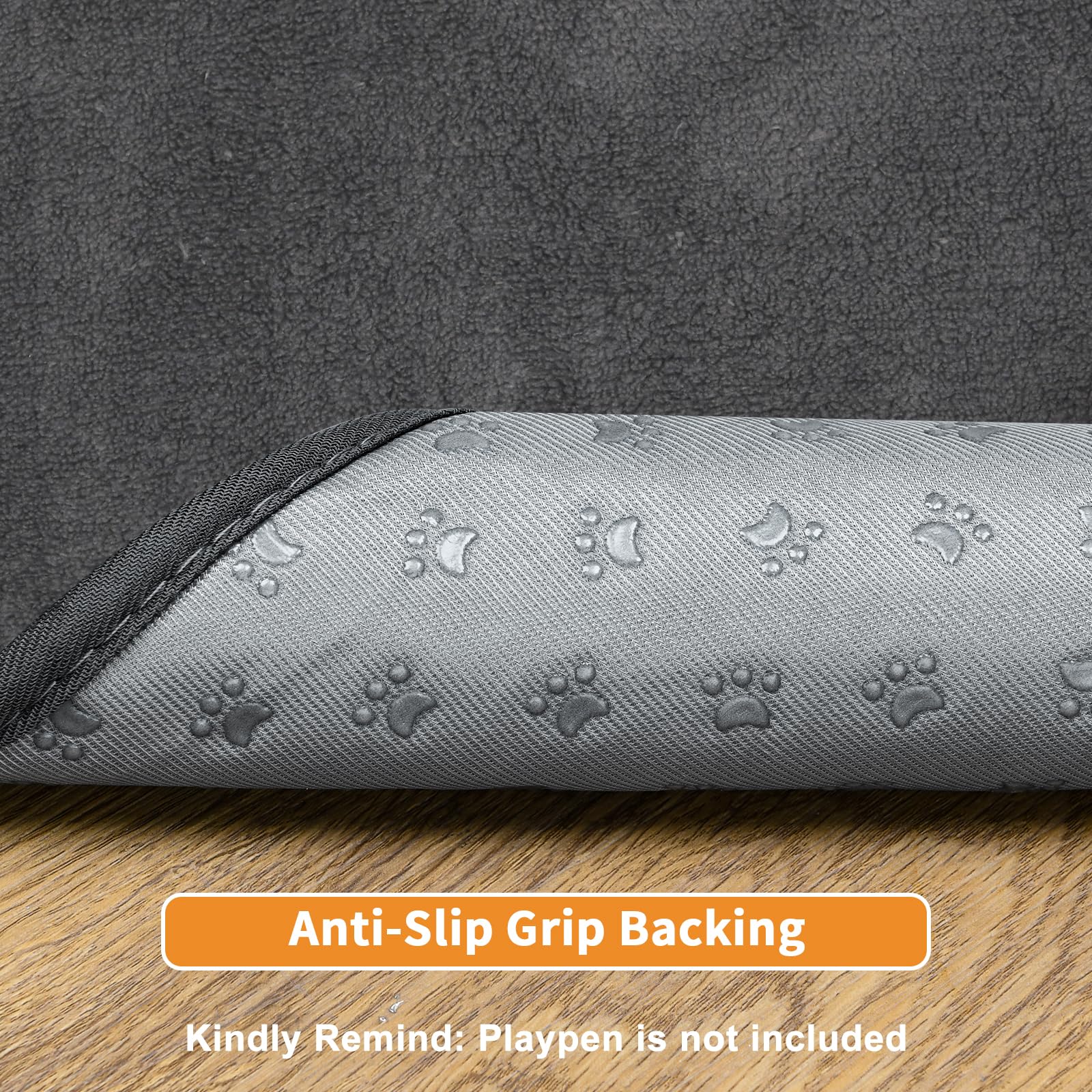 PICK FOR LIFE pad with non-slip backing stays flat on hardwood floors