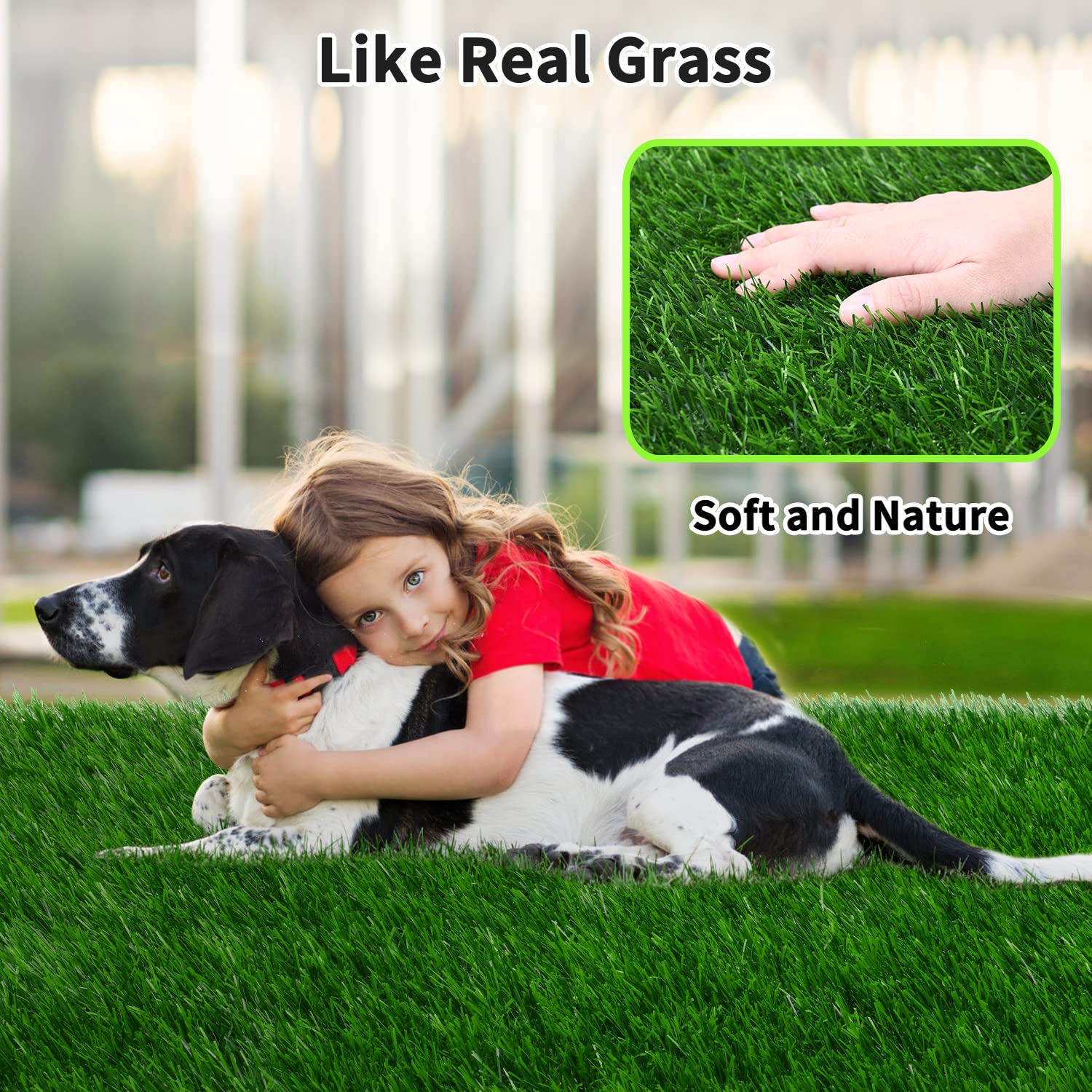 PICK FOR LIFE easy-clean dog grass—drainage holes speed up cleanup.