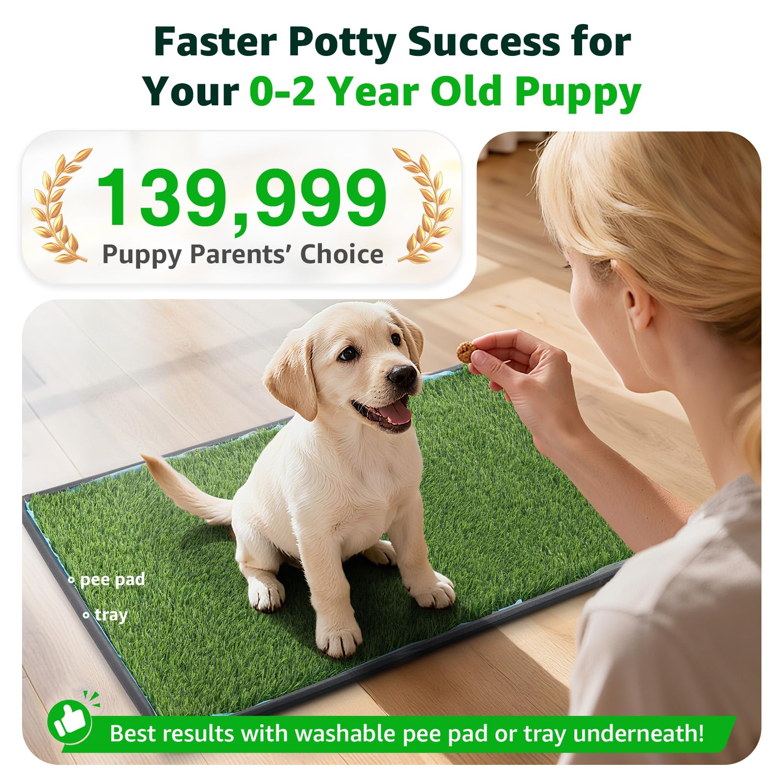 PICK FOR LIFE artificial grass pad drainage holes aid quick cleanup