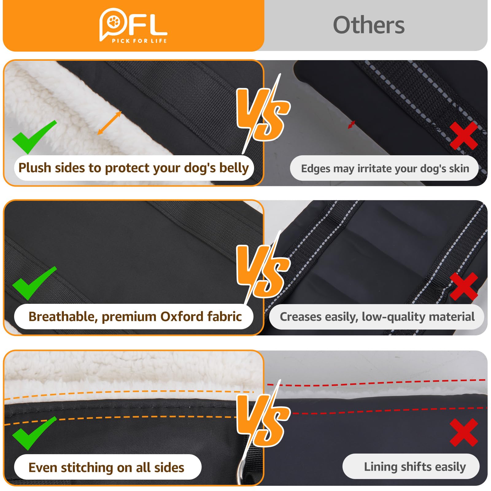 PICK FOR LIFE oxford outer fabric provides durable support for large dogs