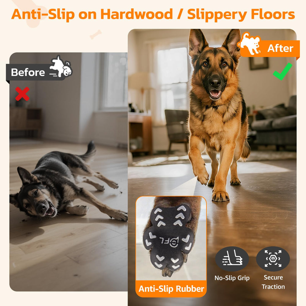 Pick For Life dog paw protector with breathable fabric protects paw skin during daily activity.