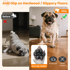 PICK FOR LIFE senior dog paw protector used on a paw for stability on wood floor