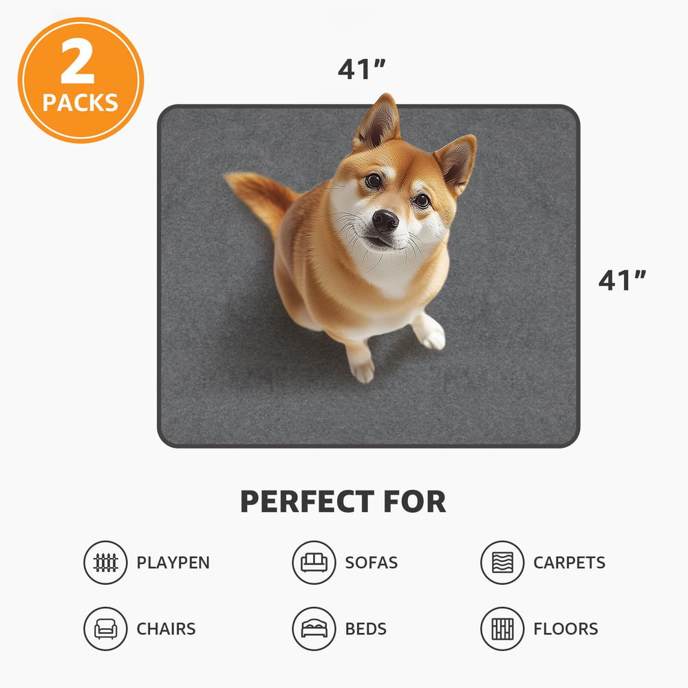 Pick For Life Wahsalbe puppy pads 41x41, travel-friendly foldable pad.