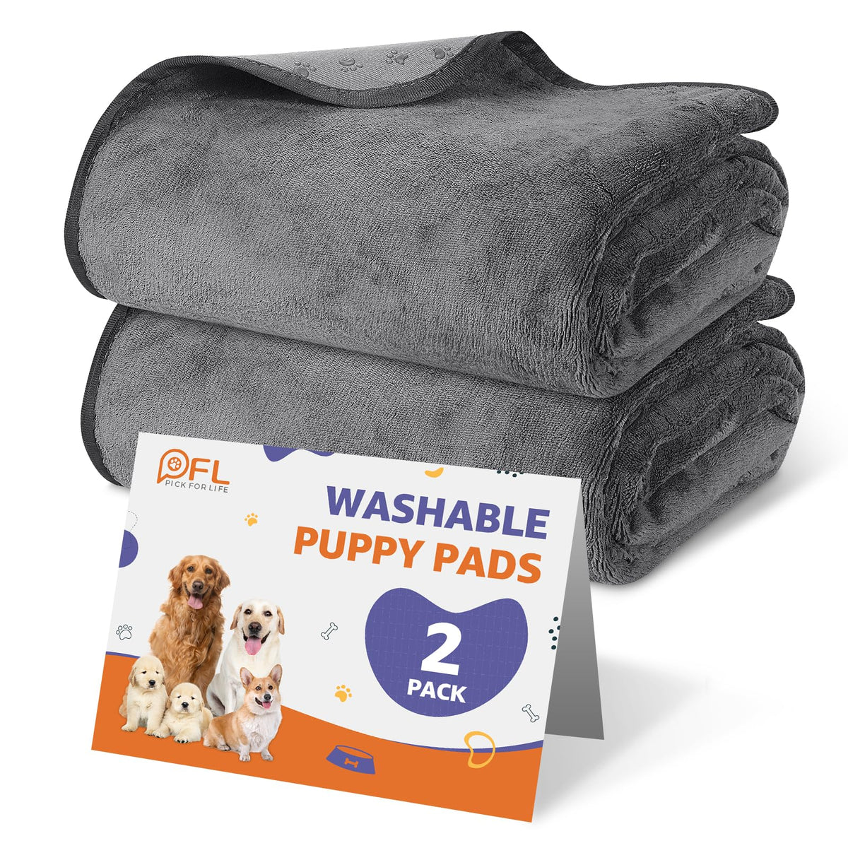 Pick for Life washable dog pads with absorbent top layer keeps surfaces dry during puppy training
