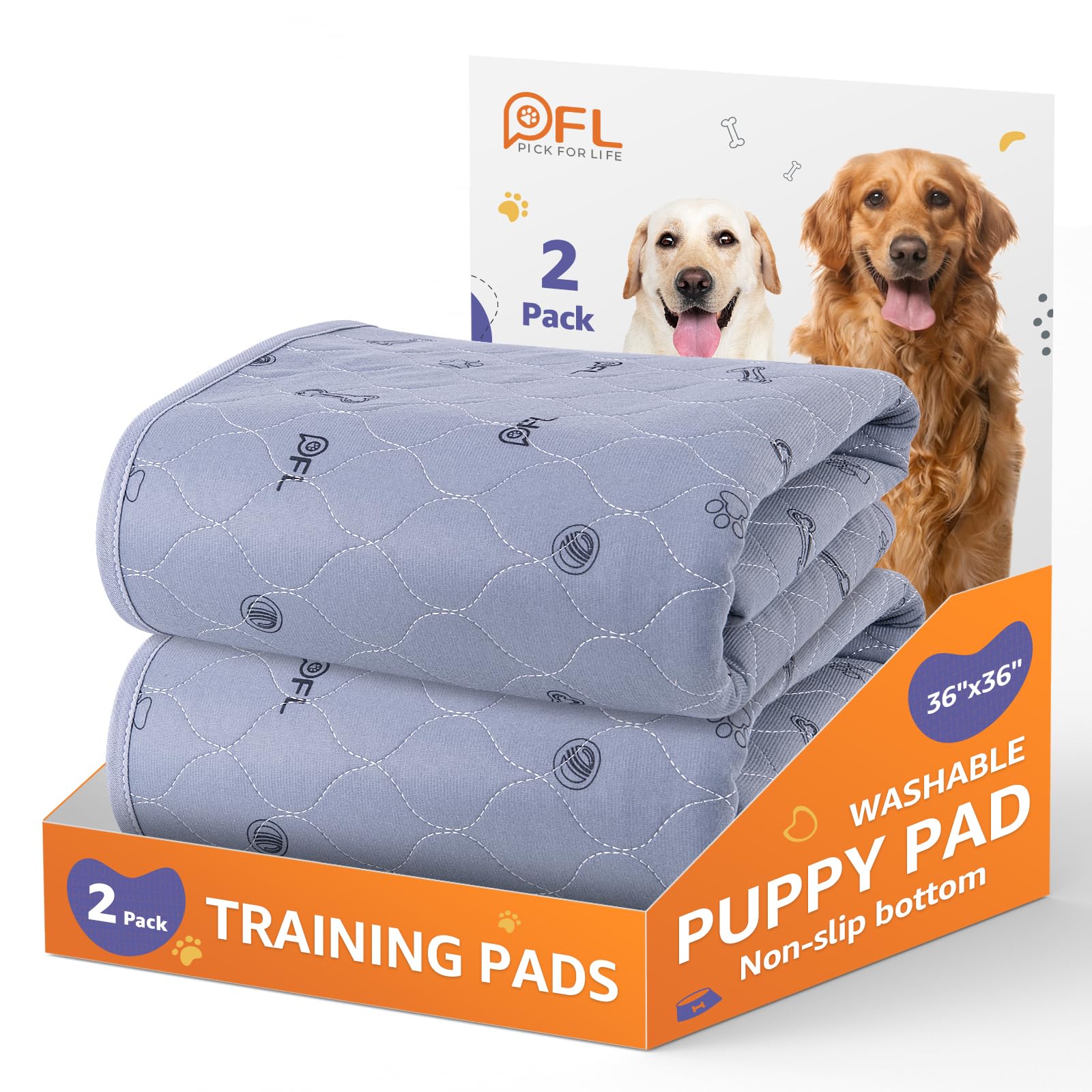 PICK FOR LIFE washable puppy pad shows absorbent layer for fast moisture uptake.