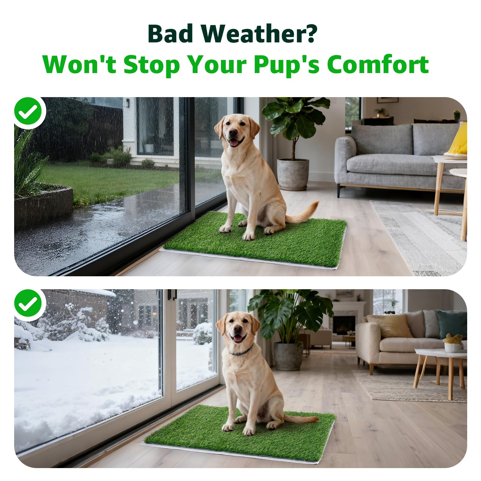 PICK FOR LIFE weather-resistant grass mat stays green outdoors