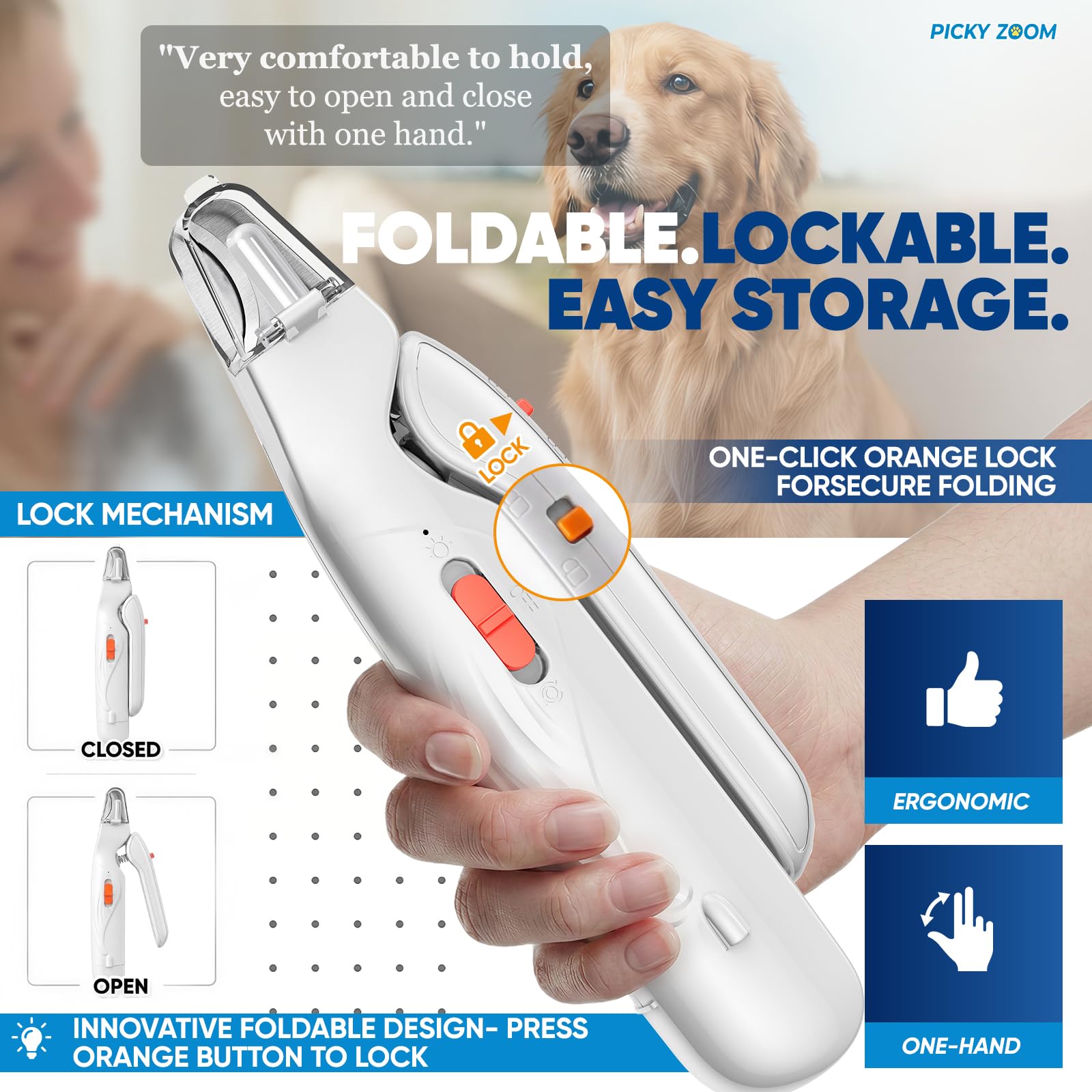 Picky Zoom compact nail trimmer suited for quick touch-ups on small pets.