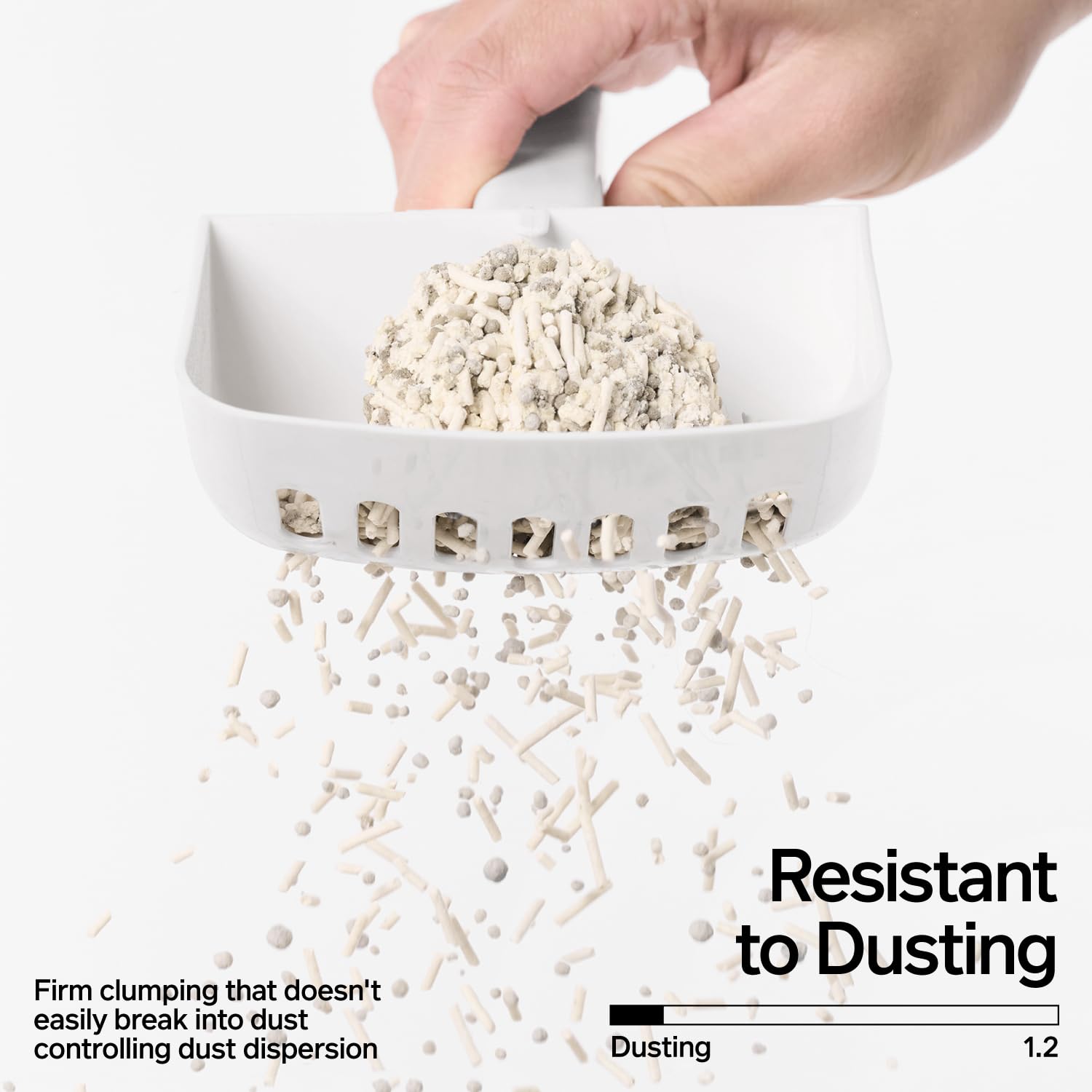 Pidan flushable litter visual indicating disposal convenience.