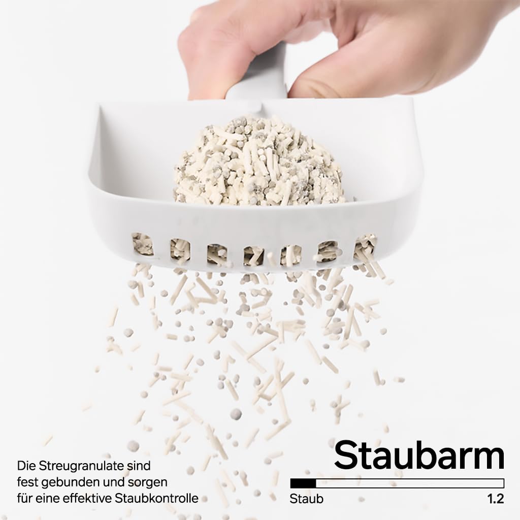Dust-resistant formula highlighted in a close-up for low dust.